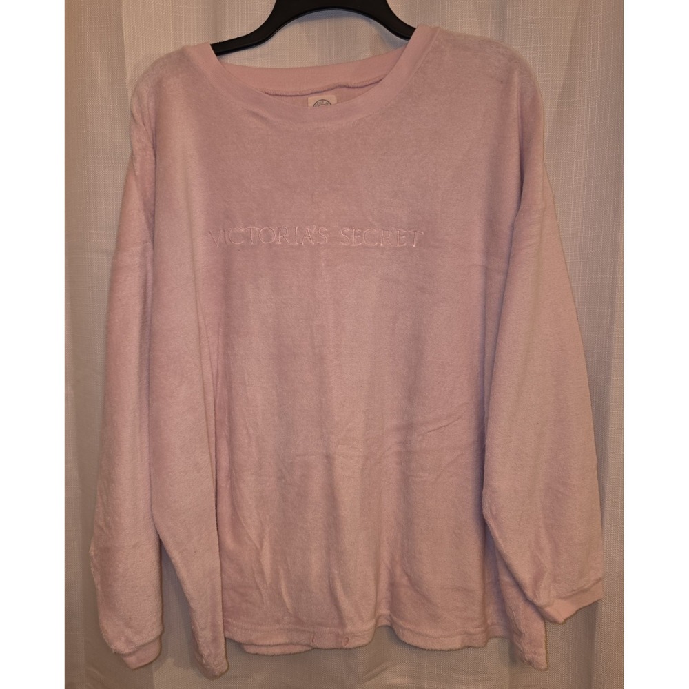 Vintage Victorias Secret Country Pink Terrycloth Pullover  Size Large‎
